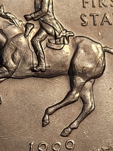 1999-D DIE CLASH US Mint Error DELAWARE STATE Washington Quarter - Picture 3 of 4