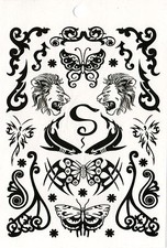 Temporary Body Jewelry Tattoo Once Upon a Time Bodyart Tiger Butterfly