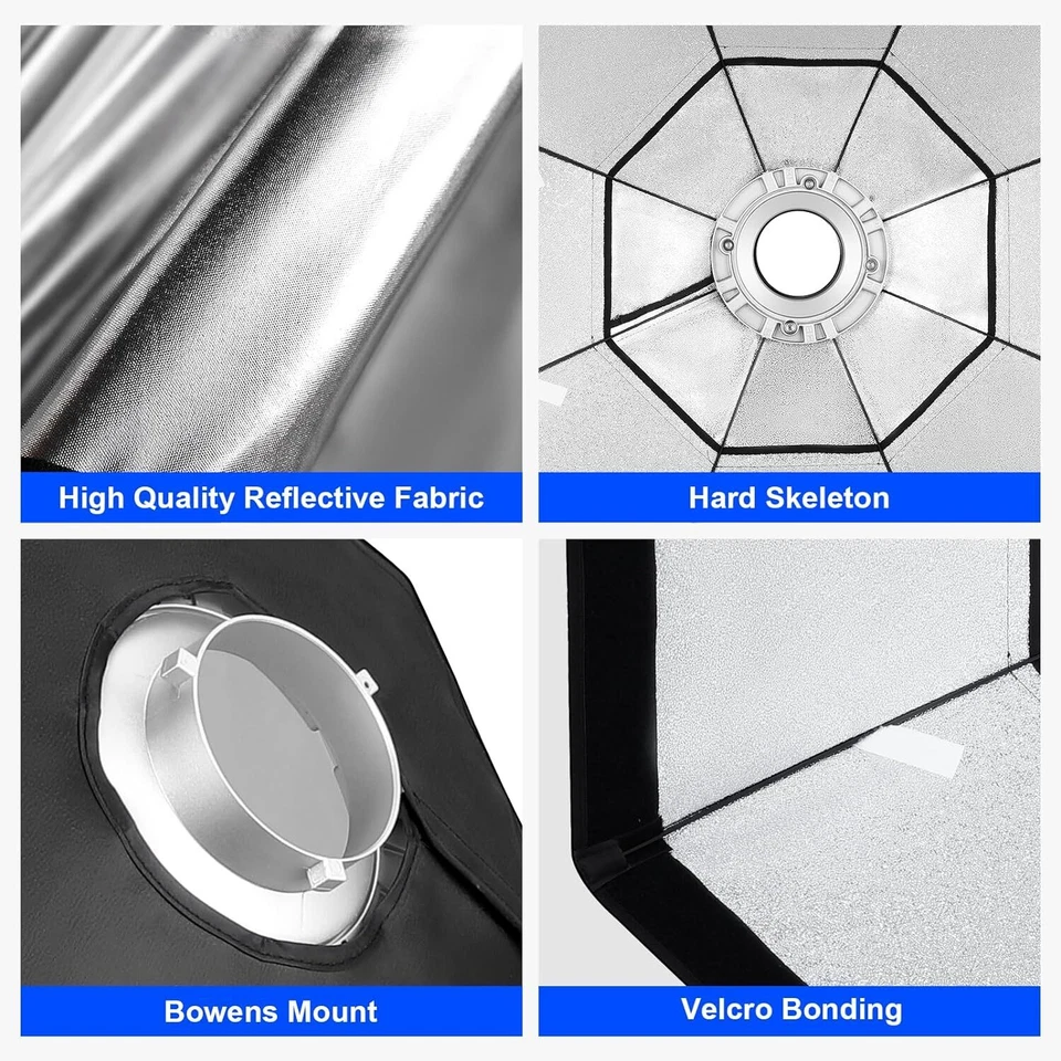 US Godox 95cm Octagon Softbox Diffuser Bowens Speedring For Studio Strobe Flash - Image 4 of 4