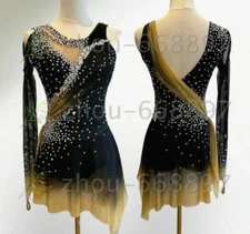 Figure Skating Dress Ice Skating Dress Competition Skating Wear black dyeing