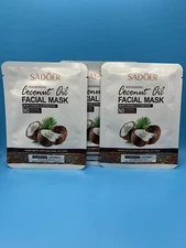 Sadoer Coconut Oil Facial Mask Moisturizing & Hydrating 3 Packs 