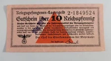 10 Reichspfennig WWII POW Camp Officer Voucher XIII B, AU/UNC