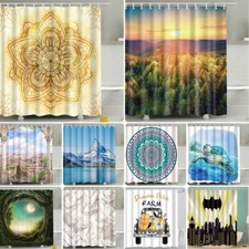 Bathroom Waterproof Shower Curtain Long Wide PEVA Curtains Mould Proof 12 Rings