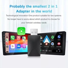 Car 2 In 1 Android Auto Wireless Adapter & Wireless CarPlay Adapter Plug & Play