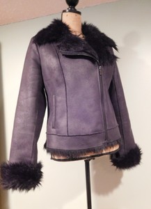 calvin klein black fur jacket