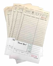 250 Carbon Backed Guest Check Board - 2 Part Tan 15 Line 4.20x8.25 inch By NCC