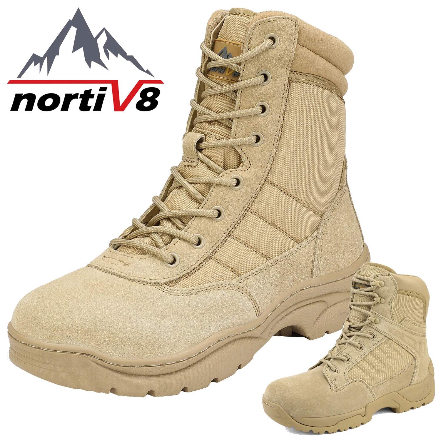 NORTIV8 Men's Military Tactical Work Hiking Boots Motorcycle Combat Shoes 6.5-15