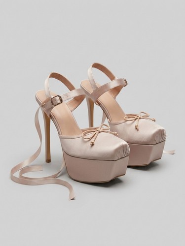 Christian Louboutin Ballet Heels  Satin Ballet Square Toe Balerina Heels Pumps 