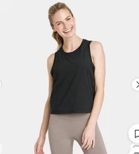All in Motion Women's Black Tank Top Cropped Athletic Sz XS