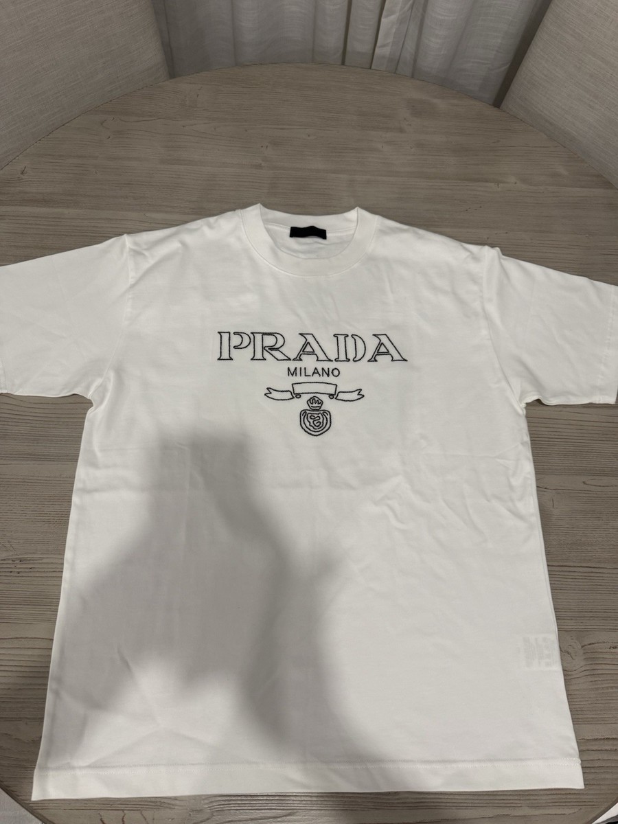 PRADA Men's White Cotton T-Shirt Size XL | eBay