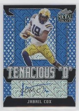 2021 Leaf Metal Draft Tenacious D Blue Mojo 5/10 Jabril Cox #TD-JC1 Auto v7j