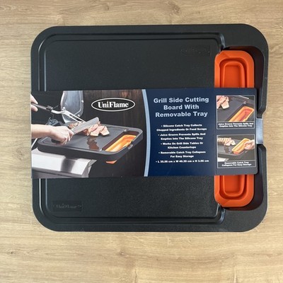UNIFLAME Grill Seiten Schneidebrett abnehmbare Schale Fleisch Säfte Lebensmittel Silikon BBQ
