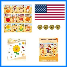 48 Sheets Fall Make a Face Stickers, 12 Designs Fun Fall Crafts for Kids, Aut...