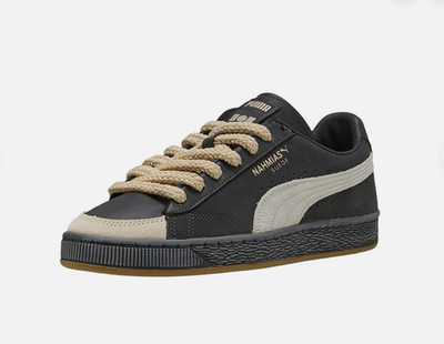 PUMA Nahmias Suede Vintage Black Lace Up  Mens Grey Sneakers Sz 13