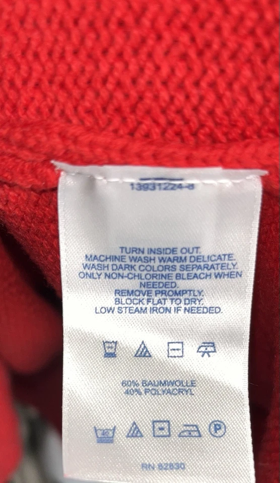 Suéter Lands' End Fair Isle Nordic Holiday Rojo Negro Cuello Redondo Talla 2X Foto 3 de 3