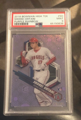 2018 BOWMAN HIGH TEK PURPLE RAINBOW #SO SHOHEI OHTANI 126/191 PSA 9
