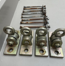 Heavy Duty Swing Set Hangers Brackets Hardware Lot of 4 w/ Mounting Bolts - USED