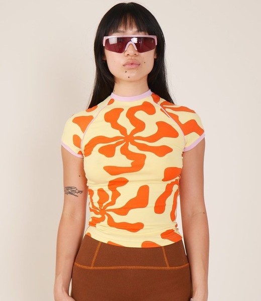 $153 ARTHUR APPAREL Tequila Sunrise Raglan Baby Tshirt 70s Summer SZ10 10-14