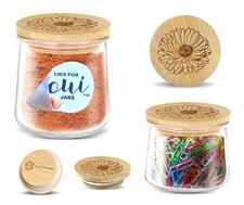 Oui Yogurt Jar Lids Choose a Design 4-24 pcs Silicocne or Stainless Steel 4 Pack
