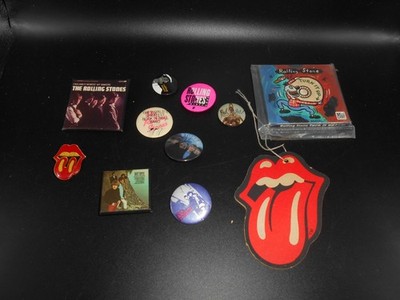 Rolling Stones Pin Button Lot of 9 - Mini Disc Turn it Up - Air Freshener