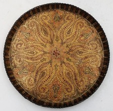 KASHMIR INDIAN PAPIER MACHE LACQUER DISH 19TH CENTURY