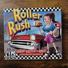 ROLLER RUSH PC CD-Rom Game Software eGames 2007 50's Style Diner Drive-In Carhop