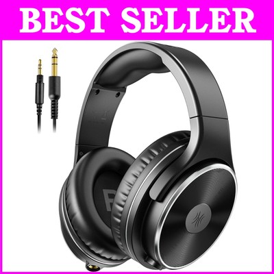 Professional Over-Ear Studio Monitor Headphones with Noise Isolation & Dual Jack
