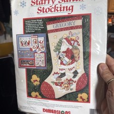 Dimensions Christmas Stocking Kit Starry Santa STAMPED Cross Stitch 8448 Winget