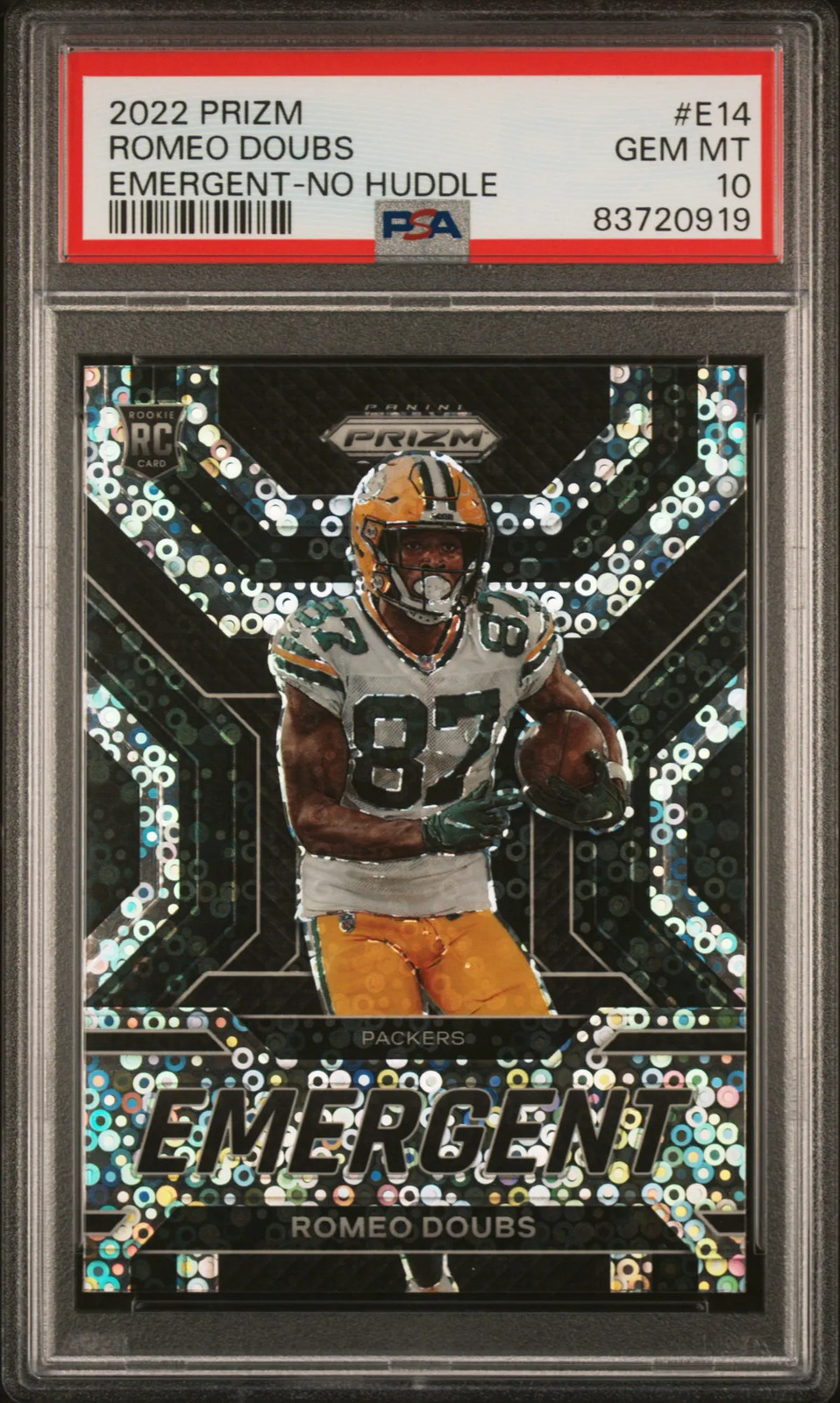 Romeo Doubs Panini Prizm Emergent #E14 No Huddle
