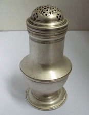 FABULOUS CLEAN HEAVY ANTIQUE 18TH CENT GEORGIAN 1742 STERLING SILVER BUN PEPPER