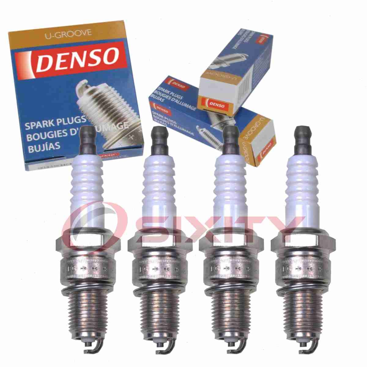 4 pc Denso Standard U-Groove Spark Plugs for 1984-1988 Mitsubishi Tredia xv