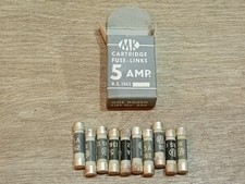 MK BOX OF 10 NEW OLD STOCK 5 AMP CARTRIDGE FUSES B.S. 1362 ORIGINAL BOX