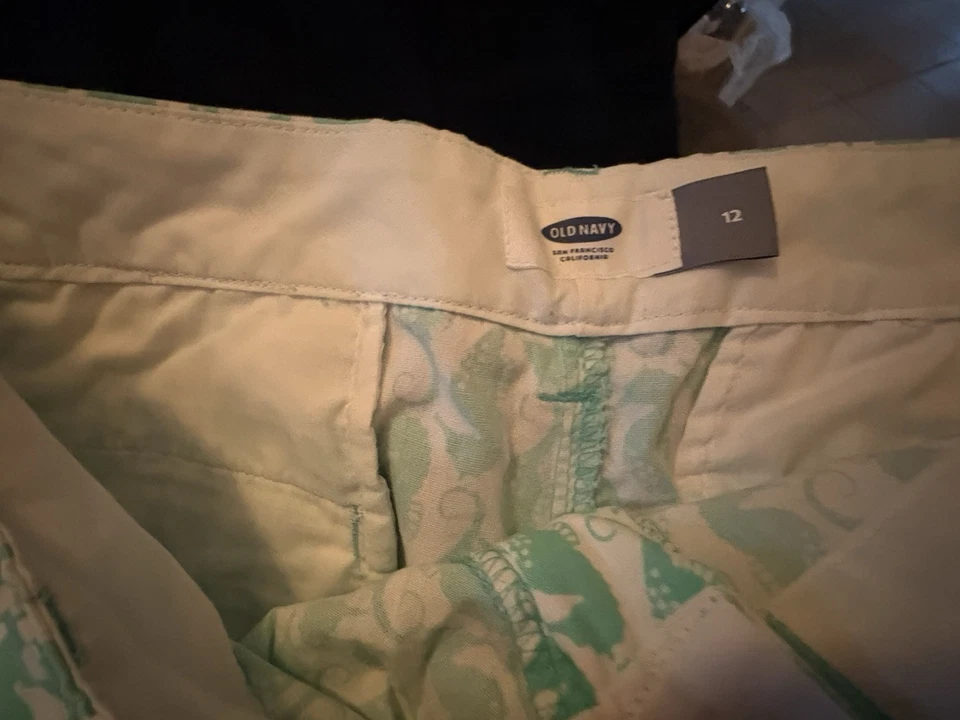 Pantalones Cortos Chinos Para Mujer MERONA Verde Blanco A Cuadros TALLA 12 Foto 3 de 3