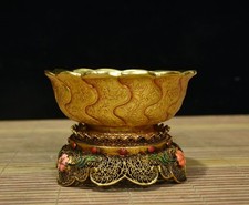 Antique enamel inlaid gemstones, gold bowls, supply bowls, copywriting ornaments