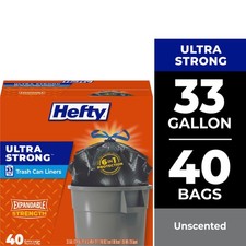 Ultra Strong Large Trash Can Liners Black 33 Gallon 40 Count