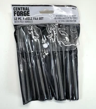 Central Forge 4614 12pc Needle File Set with Poly Handles Alloy Steel