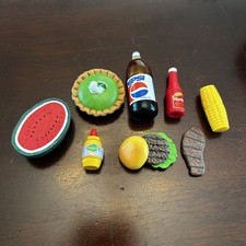 Vintage Barbie 1996 Tyco Kitchen Littles Barbeque Play Food Set USED