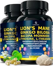 LetaGreen Organic Lions Mane Supplement Capsules - 240 Real Mushrooms Lion's ...