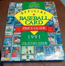 Vintage Official Baseball Card Price Guide 1991 Collector Edition Hardcover Book