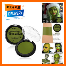 Green face paint foundation, waterproof high pigment makeup, smooth greasepaint