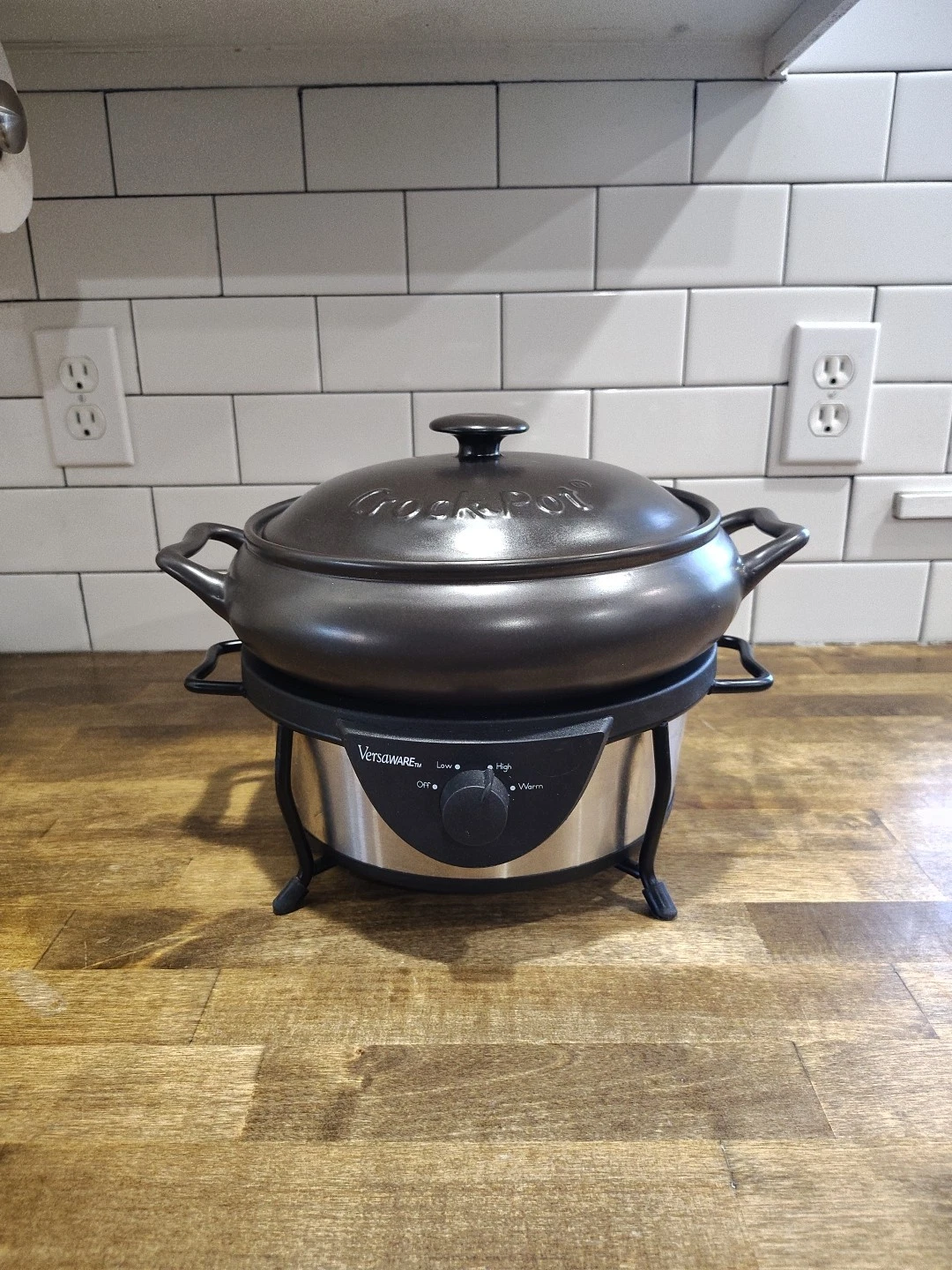 Rival Versaware Crock-Pot 2000s SC7500 5-Quart Slow Cooker Brown Crock Silver