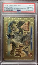 Marketplace image: Topps 2024 Pristine 7 Wonders Babe Ruth #7W-6 SuperFractor 1/1 PSA GM 10