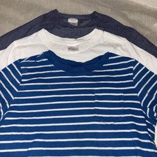 Boys HANNA ANDERSSON Size 110 5  Theme T-Shirt Lot Blue Grey White Pocket Kids