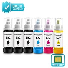 6 PACK Ink Compatible with Epson 522 Ecotank ET-2400 4800 2800 2803 2720 4700