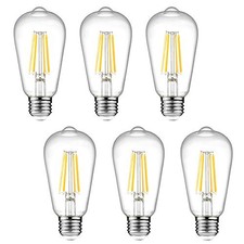 Dimmable Vintage LED Edison Bulbs, 6W, Equivalent Warm White 2700k 6 Pack