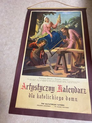 CATHOLIC POLISH CALENDAR 1949 SALVATORIAN FATHERS ST NAZIANZ WISCONSIN