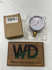 0-100 psi Glycerin Filled Pressure Gauge, 0-100psi/kpa, 2-1/2" Dual-Scale Dia...