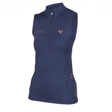 Aubrion Team Sleeveless Base Layer Navy | Quick Dry, Stretch, Quarter Zip