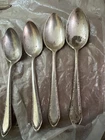 4 Wallace Sterling Silver Teaspoons Violet Pattern Pat April 1897 Antique Flatwa