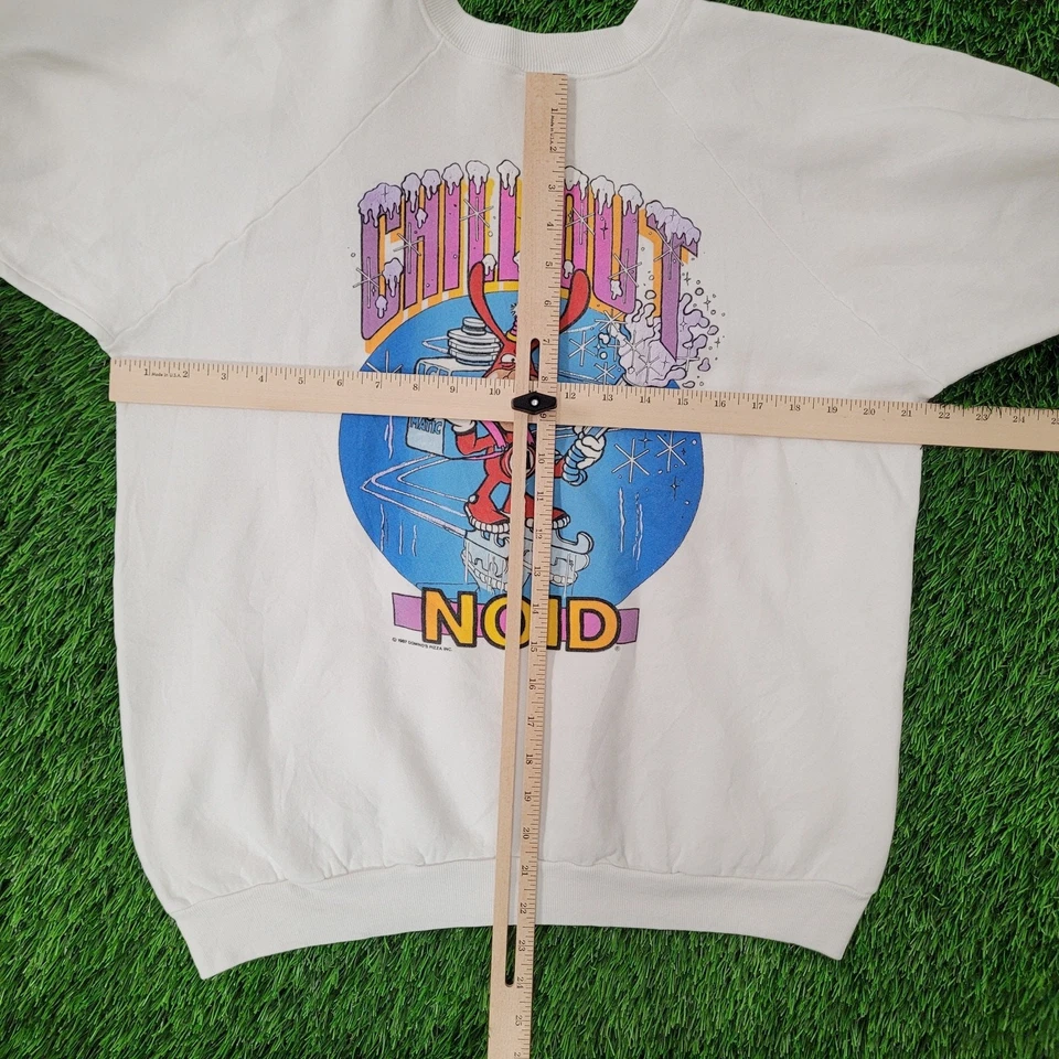 复古 1987 Funny Noid 运动衫女式 XL 22x22 方形作物美国多米诺比萨 — 第 4/4 张图片